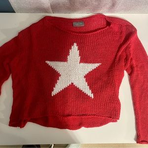 Wooden ships red star sweater